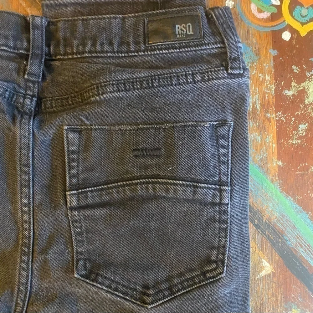 Really Clean RSQ London Skinny Jeans Mens Denim Black Distressed Stretch Moto